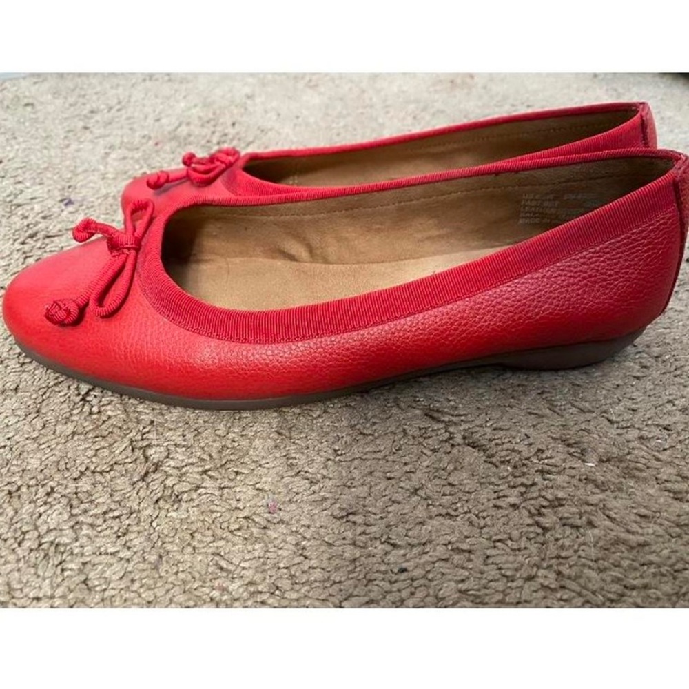 Red Leather Aerosoles Flats